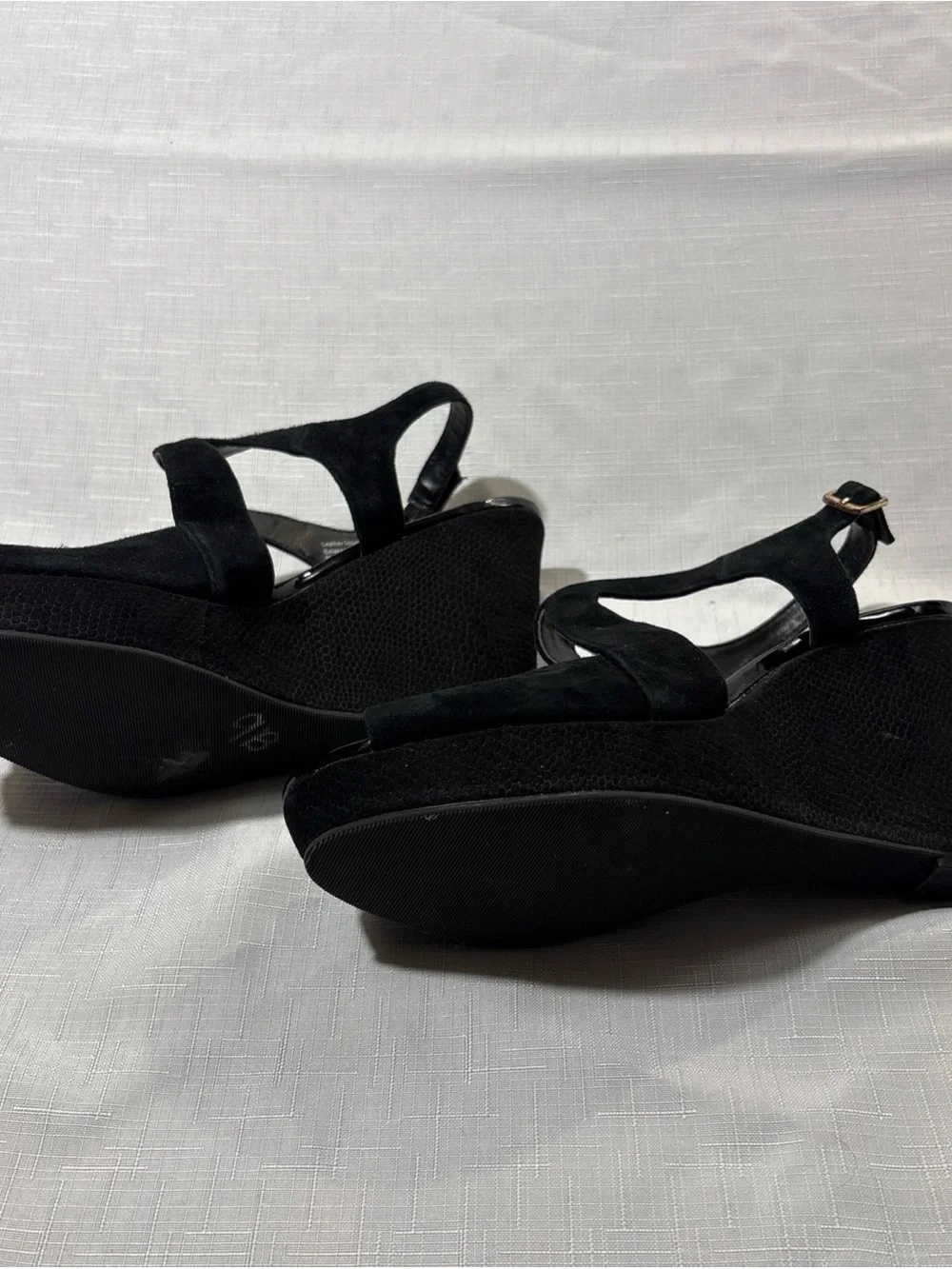 Alfani Black Suede Crisscross Wedge Sandals